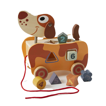Zookabee Wood Dog Shape Sorter Interactive Kids Educational Toy 18m+