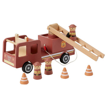 7pc Zookabee Wood Fire Truck Set Interactive Kids Imaginative Toy 18m+