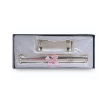 Little Princess Birth Certificate Tube w/ Stand Silver 29cm