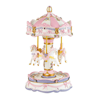 Musical Horse Carousel Home/Room Decor 11cm - White