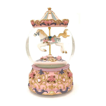 Pink Canopy Horse In Ball 16cm Novelty Home Decor