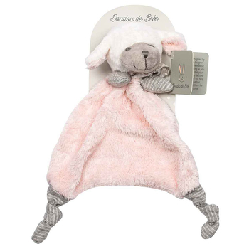 Pink Plush Sheep Doudou Comforter 20cm Cuddly Ultra Soft Toy For Babies