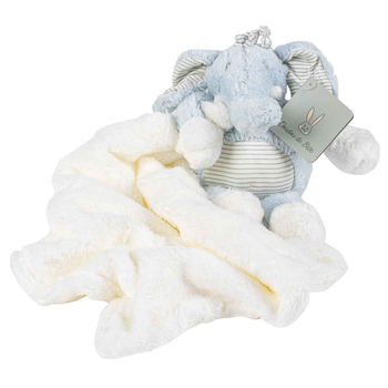Plush Elephant Toy w/ Cuddle Blanket Baby/Newborn Blue 25cm