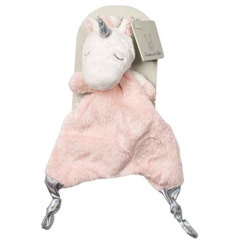 Pink Plush Unicorn Doudou Comforter 20cm Cuddly Ultra Soft Toy For Babies