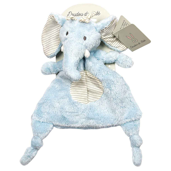 Blue Plush Elephant Doudou Comforter 20cm Cuddly Ultra Soft Toy For Babies