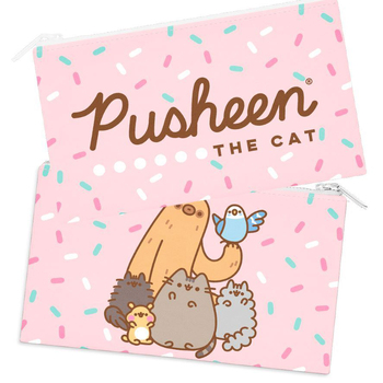 Pusheen And Friends Character Themed Flat Pencil Case Pink