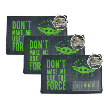 3PK Star Wars The Mandalorian Grogu Named Pencil Case Character Themed