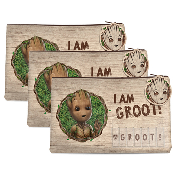 3PK Marvel MCU Guardians of The Galaxy I am Groot Named Pencil/stationery Case