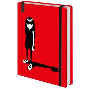 Emily The Strange Cat Shadow Red Premium Stationery School Notebook/Notepad