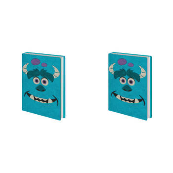 2PK Disney Monsters Inc Sulley Plush Notebook Blue 16x21cm