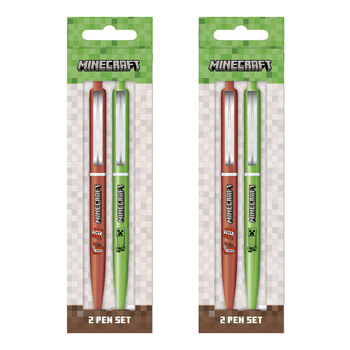 4pc Minecraft Creeper & TNT Gel Pen stationery Set Green