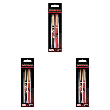 6pc Marvel MCU Deadpool Comic Writing Pen Set Red/Black