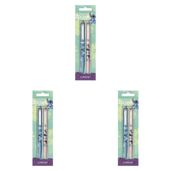 6pc Disney Lilo & Stitch Stitch Smile Pen Set Blue/Pink