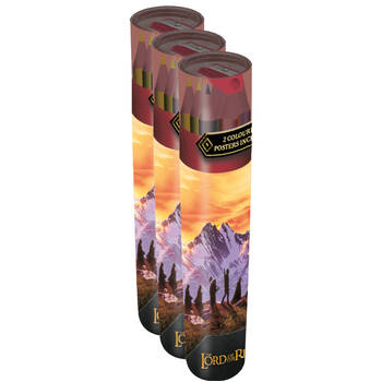 3PK The Lord Of Rings Silhouette Drawing Pencil Case Tube Multicoloured