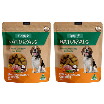 2x Tidbits 300g Naturals Dog Biscuits Chicken 