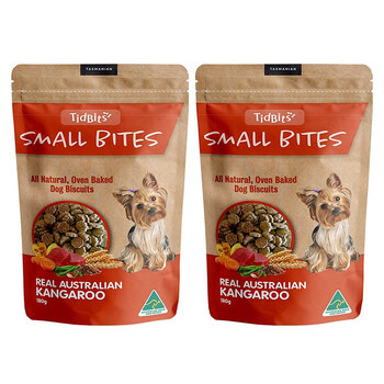 2x Tidbits 180g Small Bites Dog Biscuits Kangaroo 