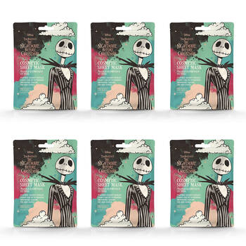 6PK Disney Nightmare Before Christmas Jack Scented Sheet Face Mask 25ml Coconut