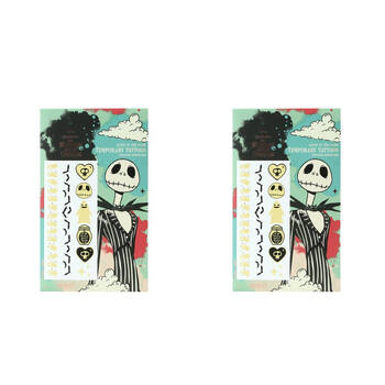 2PK Disney Nightmare Before Christmas Temporary Body Tattoos Glow In The Dark