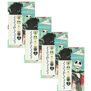 4PK Disney Nightmare Before Christmas Temporary Body Tattoos Glow In The Dark