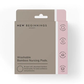 8pc New Beginnings Maternity Washable Bamboo Nursing Breast Pads