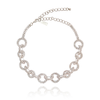 Culturesse Marc Zalo 42cm Diamante Choker - Silver