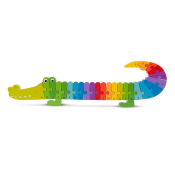 New Classic Toys 30cm Rainbow Crocodile Puzzle Wooden Toy 3y+