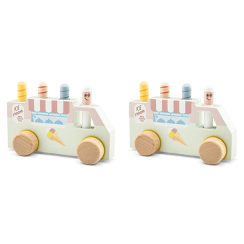 2PK New Classic Toys Kids/Children Pop Up Wooden School Bus Toy 24M+