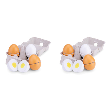 2PK New Classic Toys Wooden Cutting Eggs Kids Pretend Play Toy 24m+