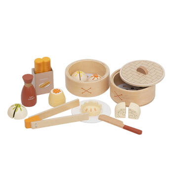 New Classic Toys Dim Sum Pretend Play Food Kitchen 23cm Kids Wooden Toy 3y+