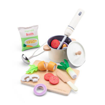 New Classic Toys Soup Making Pretend Play Kitchen 30cm Kids Wooden Toy 24m+