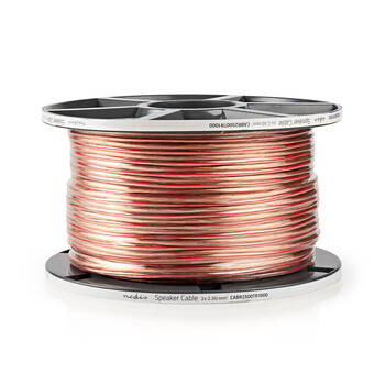 Nedis Speaker Cable 2x2.5mm2 Copper 100m Round PVC Transparent Reel