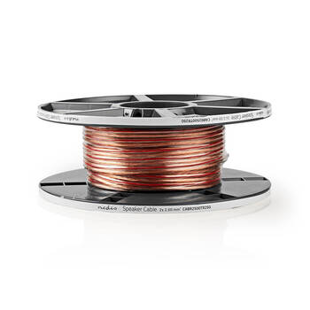 Nedis Speaker Cable 2x2.5mm2 Copper 25m Round PVC Transparent Reel