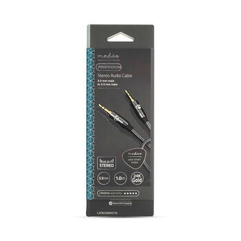 Nedis Stereo Audio Braided Nylon Cable AUX 3.5mm 1m - Grey
