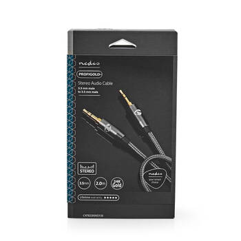 Nedis Stereo Audio Braided Nylon Cable AUX 3.5mm 2m - Grey