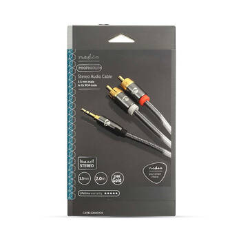 Nedis Stereo Audio Cable 3.5mm Male to 2x RCA Male 2m - Grey