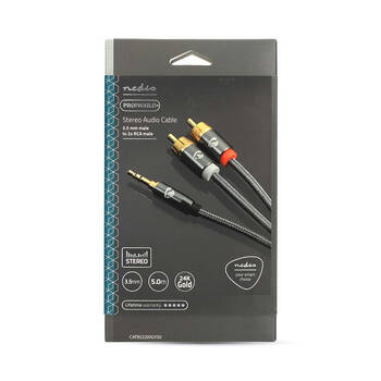 Nedis Stereo Audio Cable 3.5mm Male to 2x RCA Male 5m - Grey