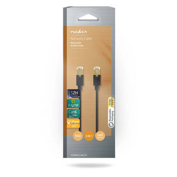 Nedis CAT6 Network Patch Round Metal Audio Cable 2m - Black