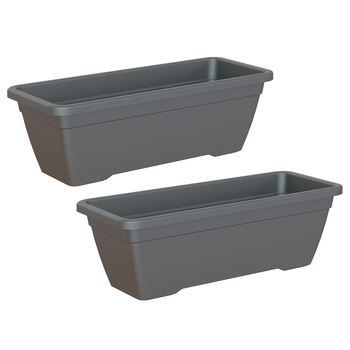 2PK Artevasi Venezia 50x16.3cm Indoor/Outdoor Garden Planter Box - Anthracite