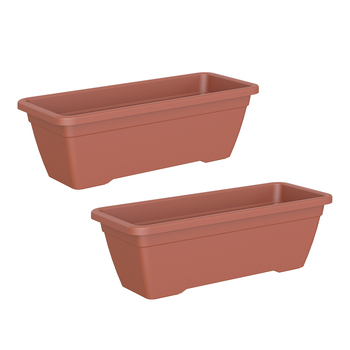 2PK Artevasi Venezia 50x16.3cm Indoor/Outdoor Garden Planter Box - Terracotta