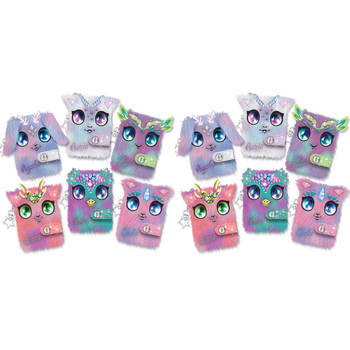 2PK Nebulous Stars Fuzzy Mini Notebook Stationery - Assorted 7y+