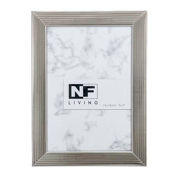 NF Living ChromeCrest Photo Frames 5x7 Modern Design Metal Photo Frame Silver