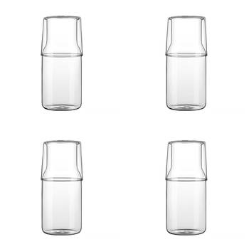 4PK NF Living Clear Top Cup Carafe 550ml w/ Matching Cups Minimalist