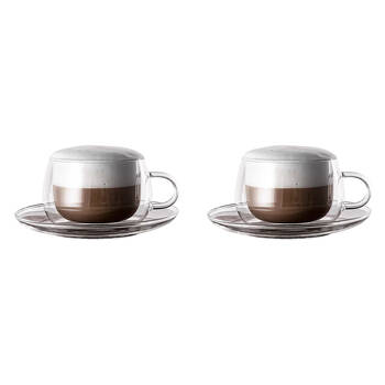 2x 2pc NF Living Serving Clear Cup 150ml Solid Double-Walled