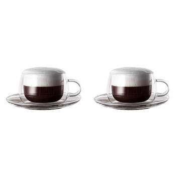 2x 2pc NF Living Serving Clear Cup 250ml Solid Double-Walled