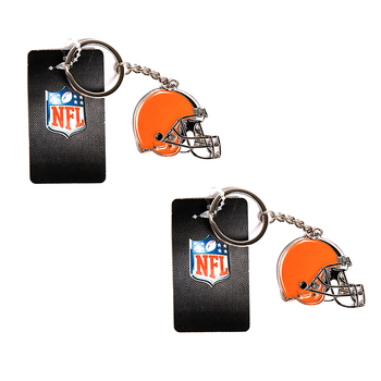 2PK NFL Cleveland Browns 4cm Steel Hanging Keyring Accessory