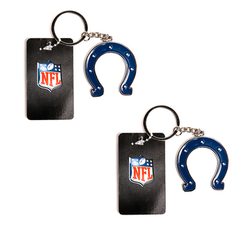 2PK NFL Indianapolis Colts 4cm Steel Hanging Keyring Accessory