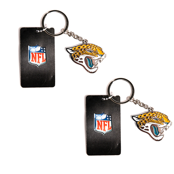 2PK NFL Jacksonville Jaguars 4cm Steel Hanging Keyring Accessory