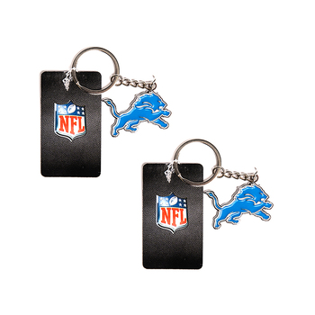 2PK NFL Detroit Lions 4cm Steel Hanging Keyring Accessory