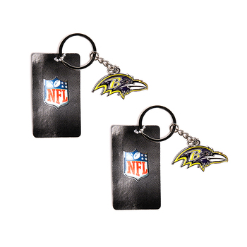 2PK NFL Baltimore Ravens 4cm Steel Hanging Keyring Accessory