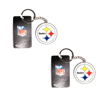 2PK NFL Pittsburgh Steelers 4cm Steel Hanging Keyring Accessory